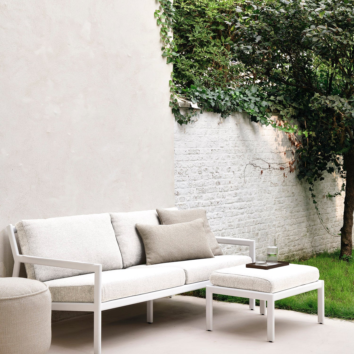 Jack Gartensofa - Aluminium - weiß - Off White Stoff - 2+ Sitzer - 178 x 89 x 74 cm - ZEN ZONE
