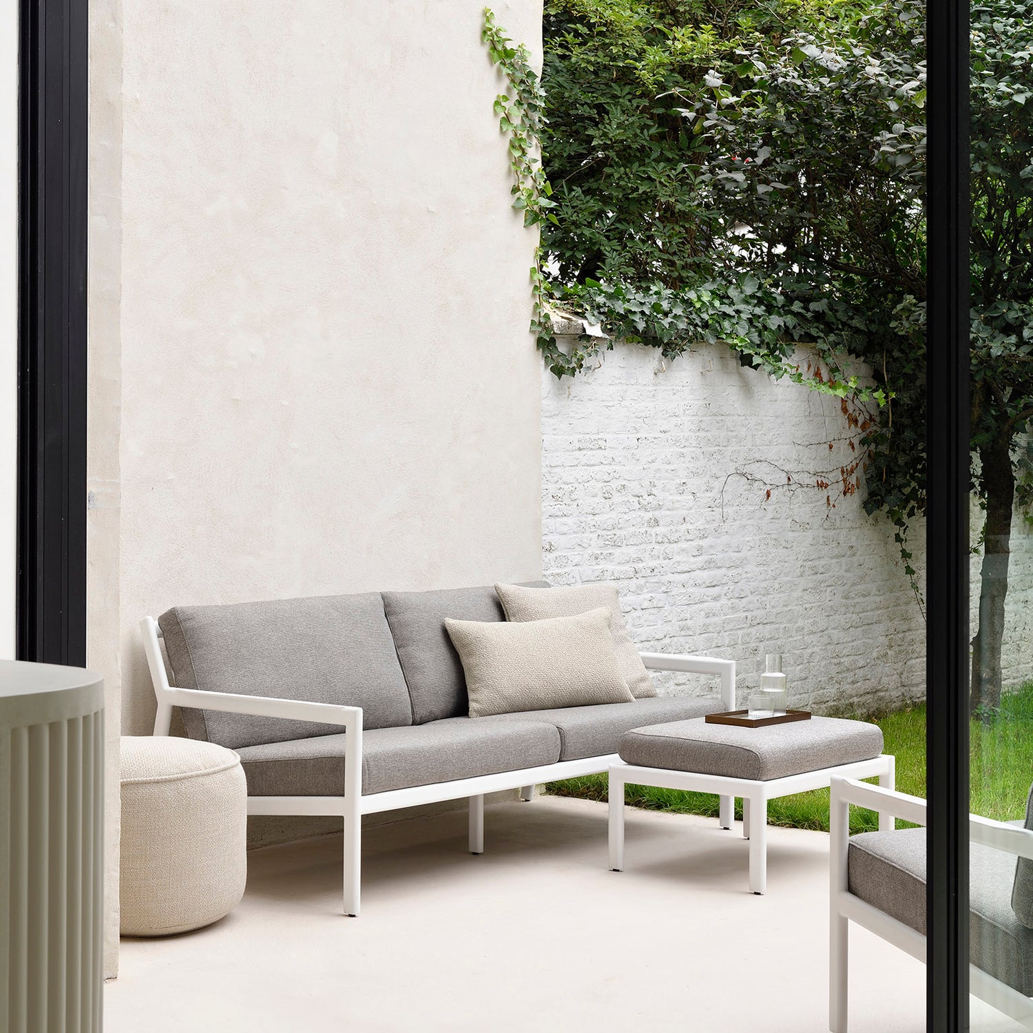 Jack Garten-Loungestuhl - Aluminium - weiß - Mocha Stoff - 74 x 89 x 74 cm - ZEN ZONE