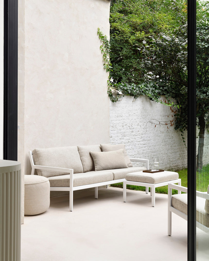 Jack Garten-Loungestuhl - Aluminium - weiß - Naturstoff - 74 x 89 x 74 cm - ZEN ZONE