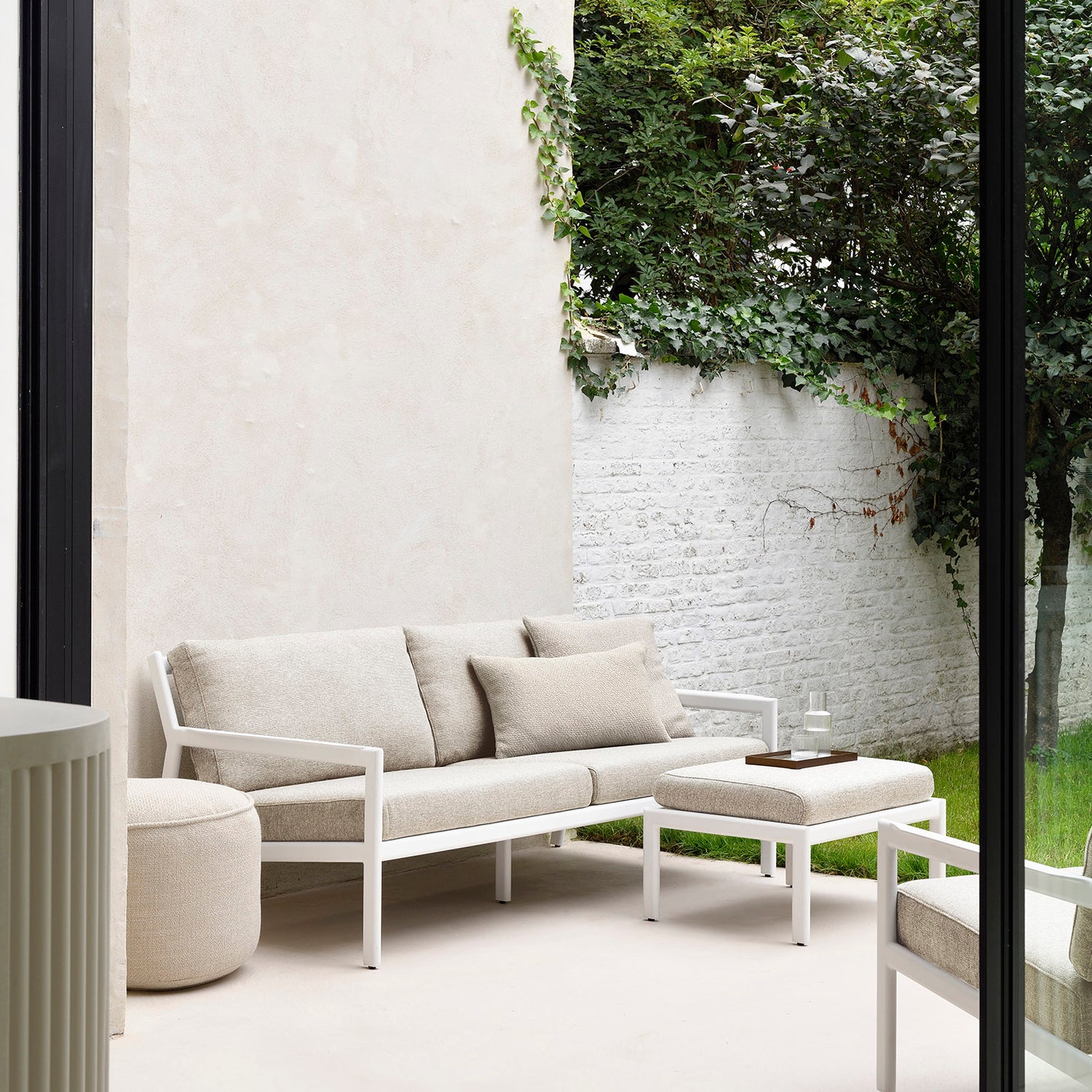 Jack Gartensofa - Aluminium - weiß - Naturstoff - 2+ Sitzer - 178 x 89 x 74 cm - ZEN ZONE