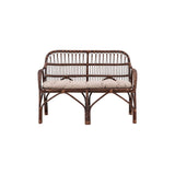 Nella 2-Sitzer Sofa Rattan - Walnuss dunkel / Beige - ZEN ZONE Furniture