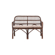Nella 2-Sitzer Sofa Rattan - Walnuss dunkel / Beige - ZEN ZONE Furniture