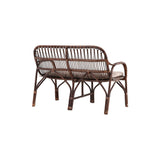 Nella 2-Sitzer Sofa Rattan - Walnuss dunkel / Beige - ZEN ZONE Furniture