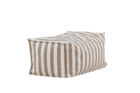 Redang Ottomane Stoff Weiss/Beige gestreift 75x40x33 - ZEN ZONE Furniture
