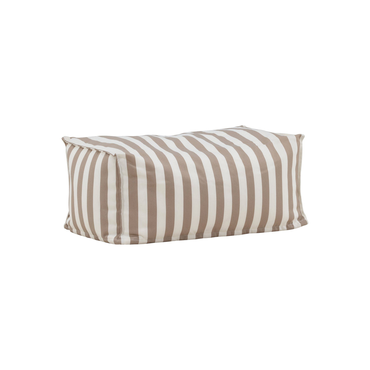 Redang Ottomane Stoff Weiss/Beige gestreift 75x40x33
