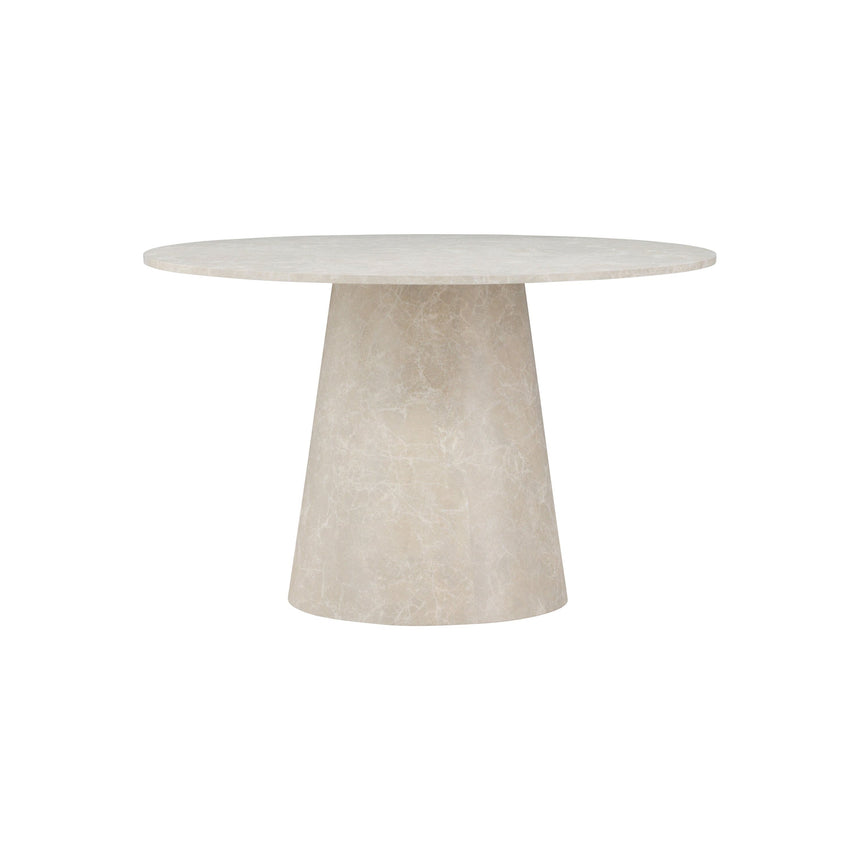 Lanzo Esstisch - Beige Marmoroptik 120 x 120 cm - ZEN ZONE Furniture