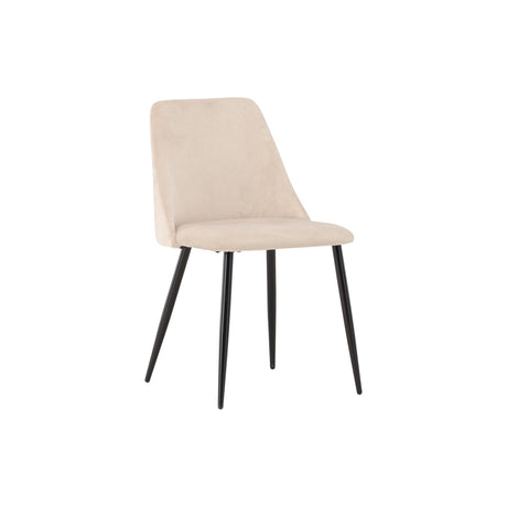 Night Esszimmerstuhl 2er-Pack - Schwarz / Beige Samt - ZEN ZONE Furniture