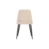 Night Esszimmerstuhl 2er-Pack - Schwarz / Beige Samt - ZEN ZONE Furniture
