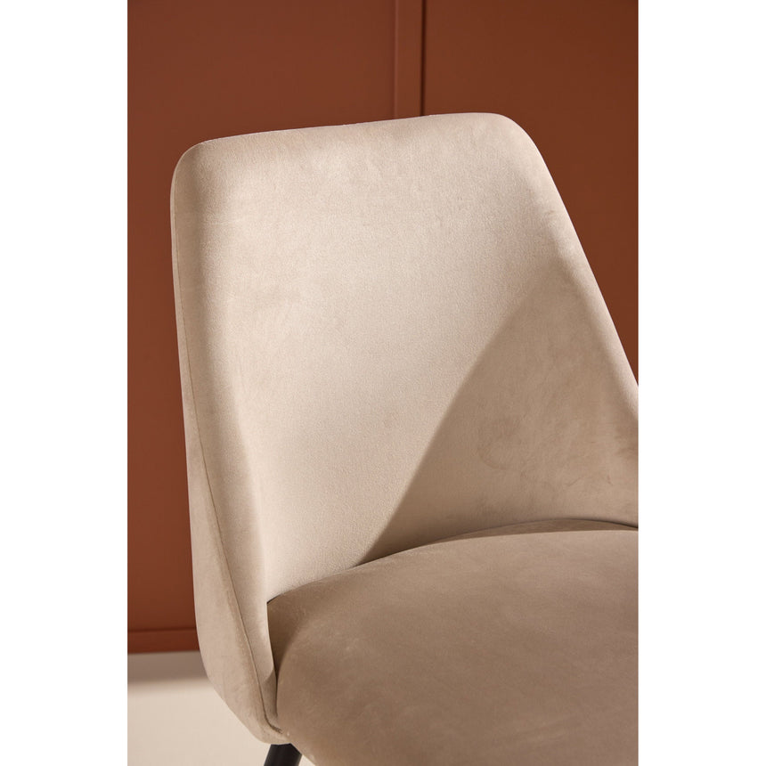 Night Esszimmerstuhl 2er-Pack - Schwarz / Beige Samt - ZEN ZONE Furniture