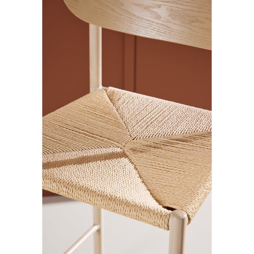 Polly Barhocker mit Rückenlehne - Whitewash / Nature Rope - ZEN ZONE Furniture