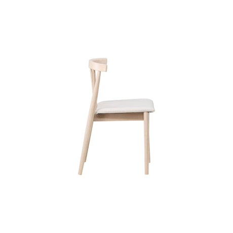 Flora Esszimmerstuhl 2er-Pack - Whitewash Beine / Beige Stoff - ZEN ZONE Furniture