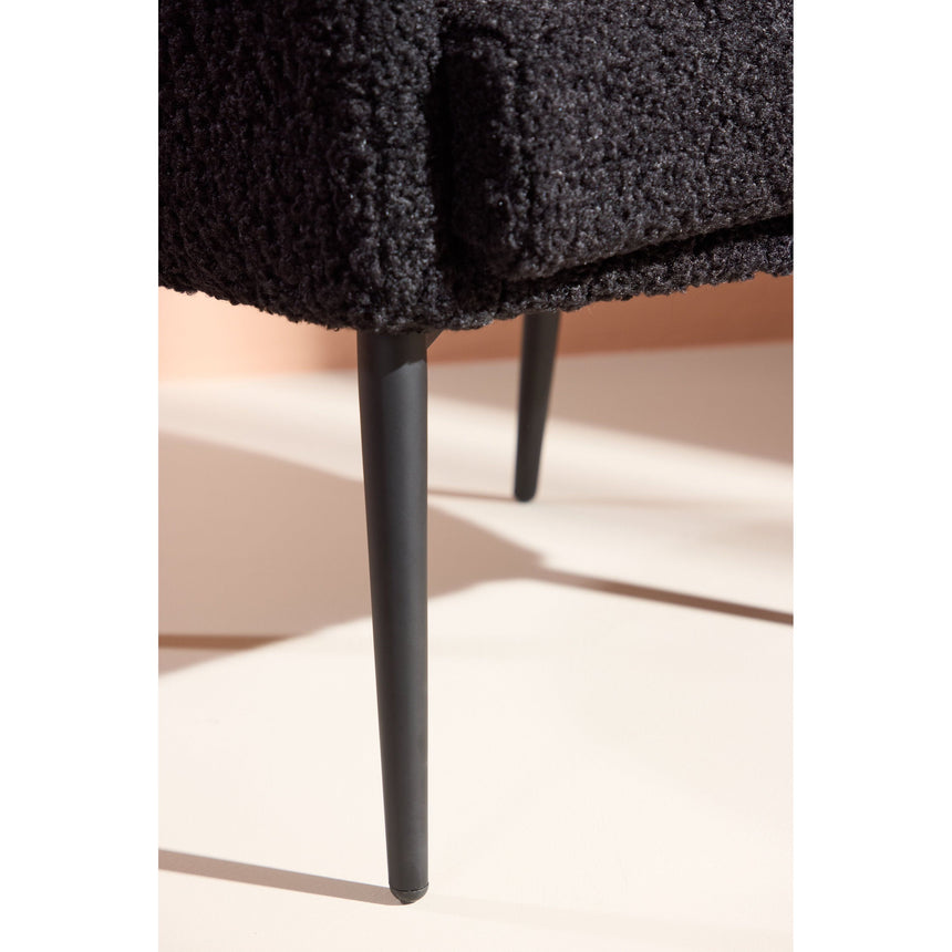 Flauschiger Sessel - Schwarz / Schwarzer Teddy - ZEN ZONE Furniture