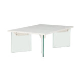 Ester Couchtisch - Glas / Betonoptik 120 x 80 x 42 cm - ZEN ZONE Furniture