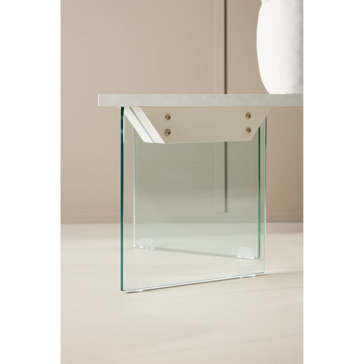 Ester Couchtisch - Glas / Betonoptik 120 x 80 x 42 cm - ZEN ZONE Furniture