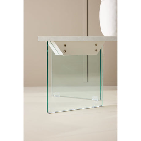 Ester Couchtisch - Glas / Betonoptik 120 x 80 x 42 cm - ZEN ZONE Furniture