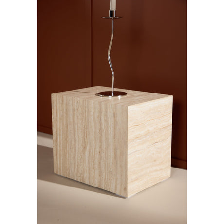 York Beistelltisch - Travertinoptik 35 x 25 x 30 cm - ZEN ZONE Furniture