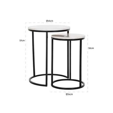 Beistelltisch Lexington set van 2 (White) - ZEN ZONE