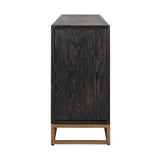 Anrichte Blackbone brass 4-Türen + offener raum (Black rustic) - ZEN ZONE
