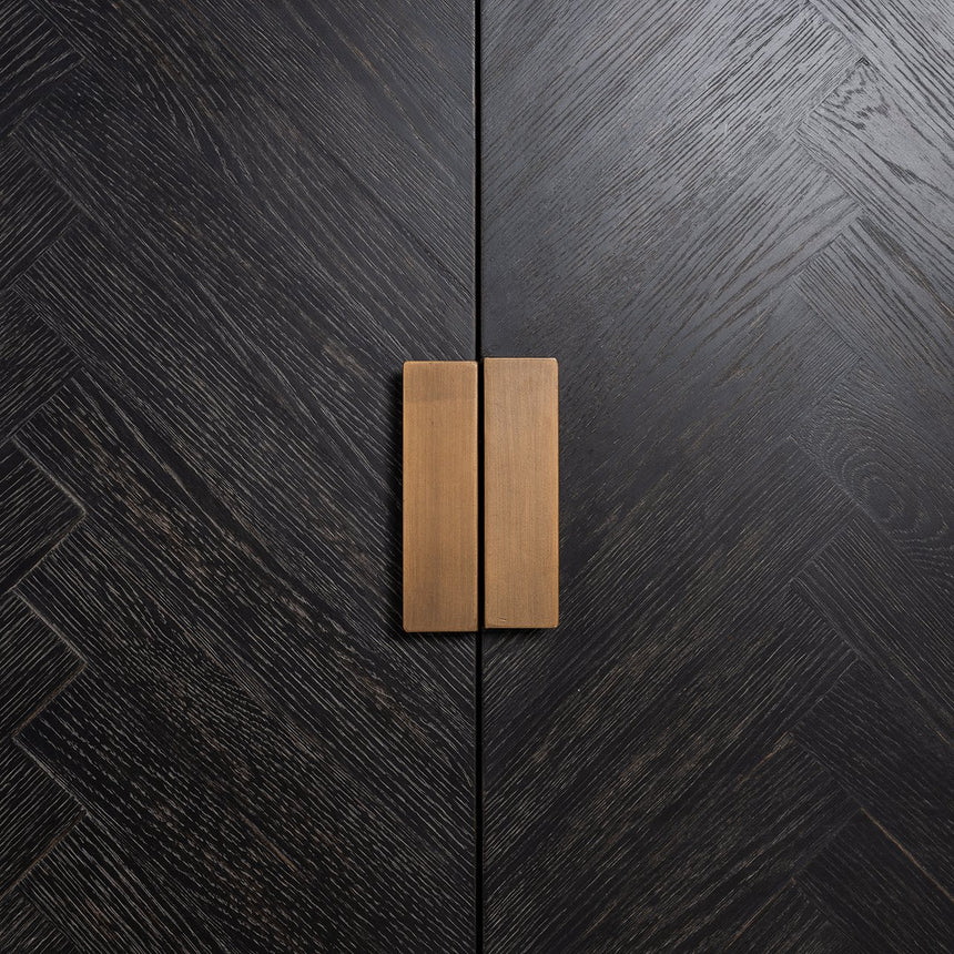 Anrichte Blackbone brass 4-Türen + offener raum (Black rustic) - ZEN ZONE