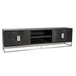TV Kommode 220 Blackbone silver 4-Türen (Black rustic) - ZEN ZONE Furniture
