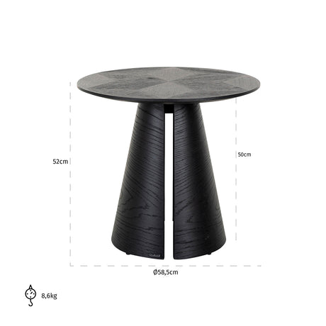 Ecktisch Blax 585Ø (Black) - ZEN ZONE
