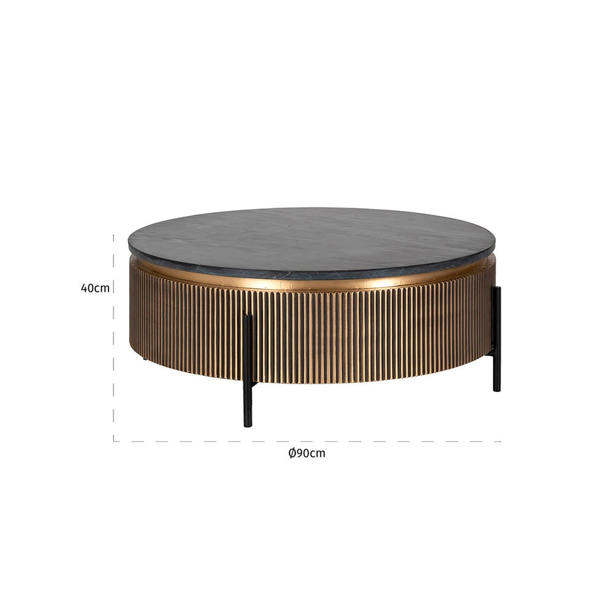 Couchtisch Ironville 90Ø (Gold) - ZEN ZONE