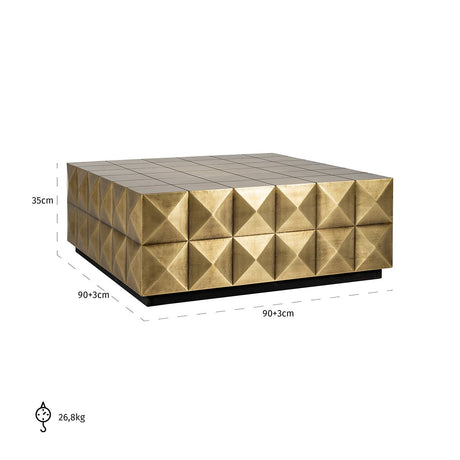 Couchtisch Collada inkl. glasplatte (Brushed Gold) - ZEN ZONE