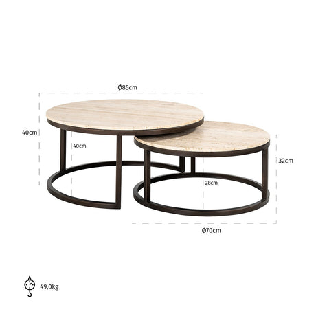 Avalon Couchtisch Set von 2 (Bronze) - ZEN ZONE