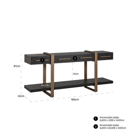 Anrichte Cambon 3-Schubladen (Dark coffee) - ZEN ZONE