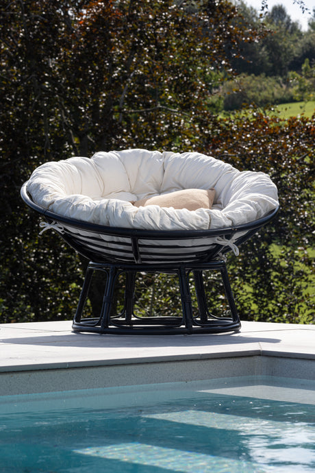 Bonnie Loungechair Schwarz / Offwhite Polyester - ZEN ZONE Furniture