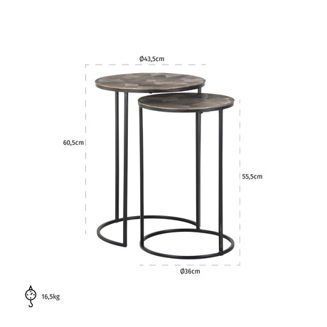 Beistelltisch Tulum set von 2 (Brushed Gold) - ZEN ZONE