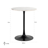 Bistrotisch Carlten weiß 65Ø (Black/white) - ZEN ZONE