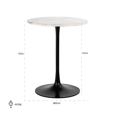 Bistrotisch Carlten weiß 65Ø (Black/white) - ZEN ZONE