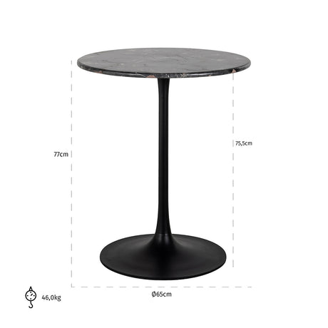 Bistrotisch Carlten schwarz 65Ø (Black) - ZEN ZONE