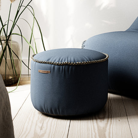Cura Lounge Chair Dark Blue + Pouf - ZEN ZONE