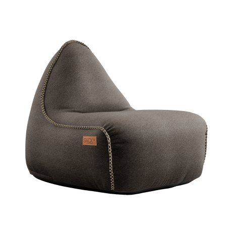 Canvas Lounge Chair Brown + Pouf - ZEN ZONE