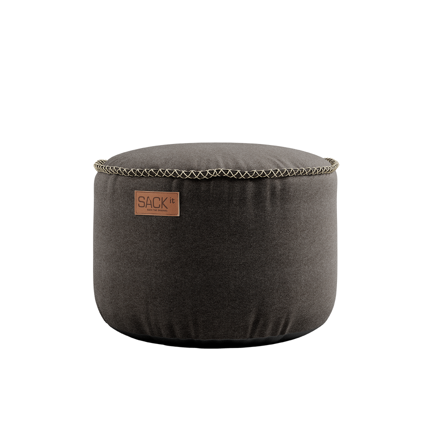 Canvas Lounge Chair Brown + Pouf - ZEN ZONE