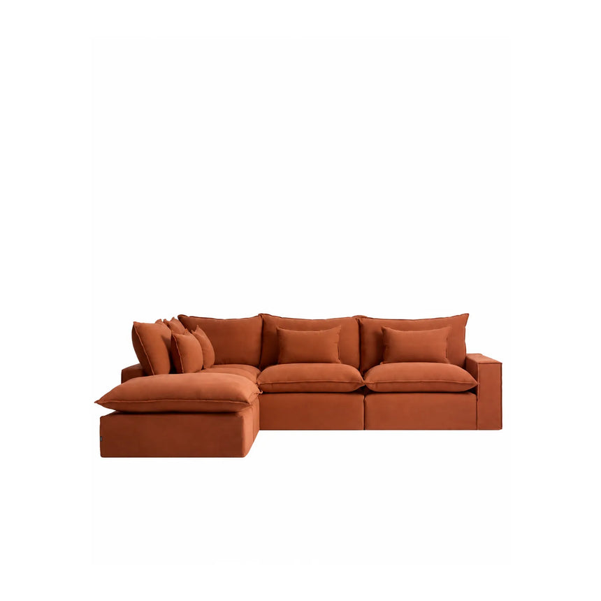 Modulares 6-Sitzer-Ecksofa Anarela mit abnehmbarem Bezug aus 100 % Leinen, 307 x 347 cm, FSC Mix Credit