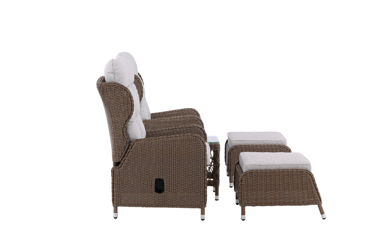 Washington Klappbares Lounge-Set Natur