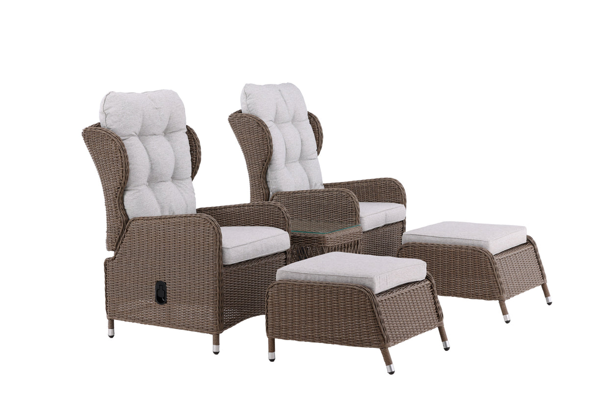 Washington Klappbares Lounge-Set Natur