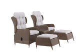 Washington Klappbares Lounge-Set Natur