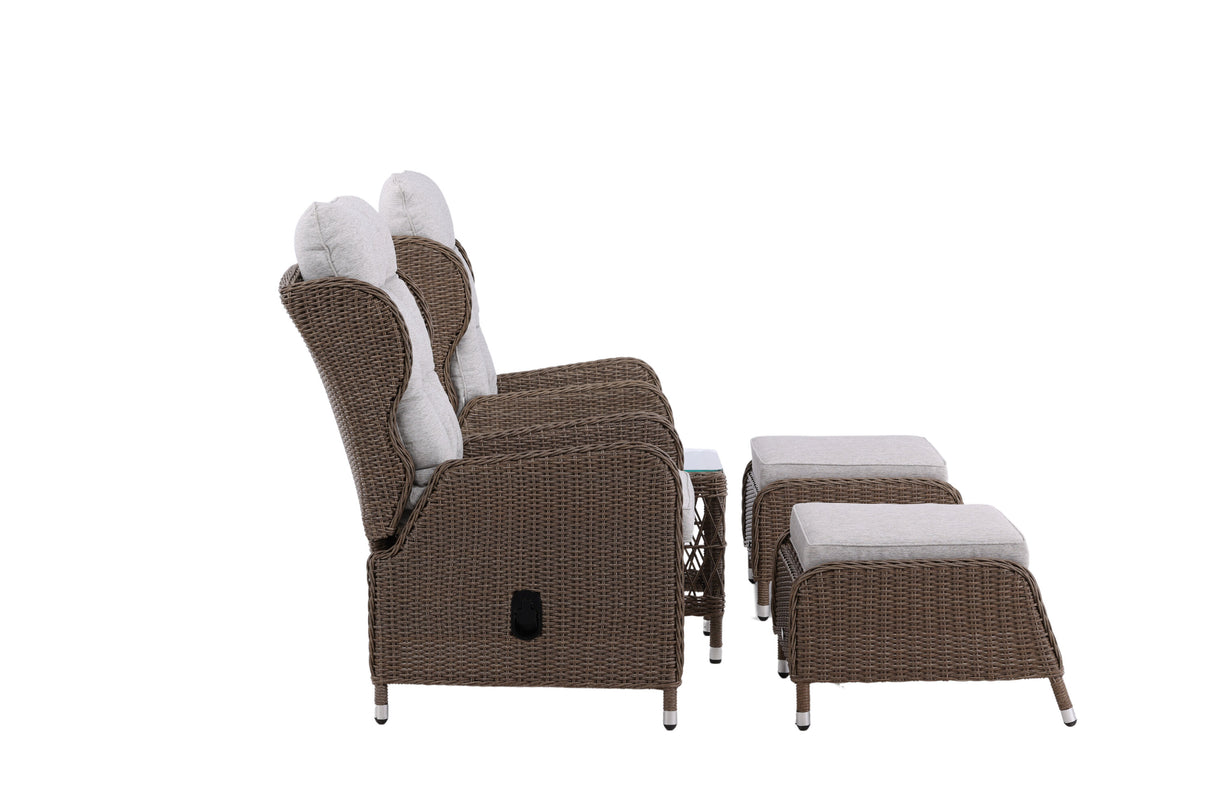 Washington Klappbares Lounge-Set Natur
