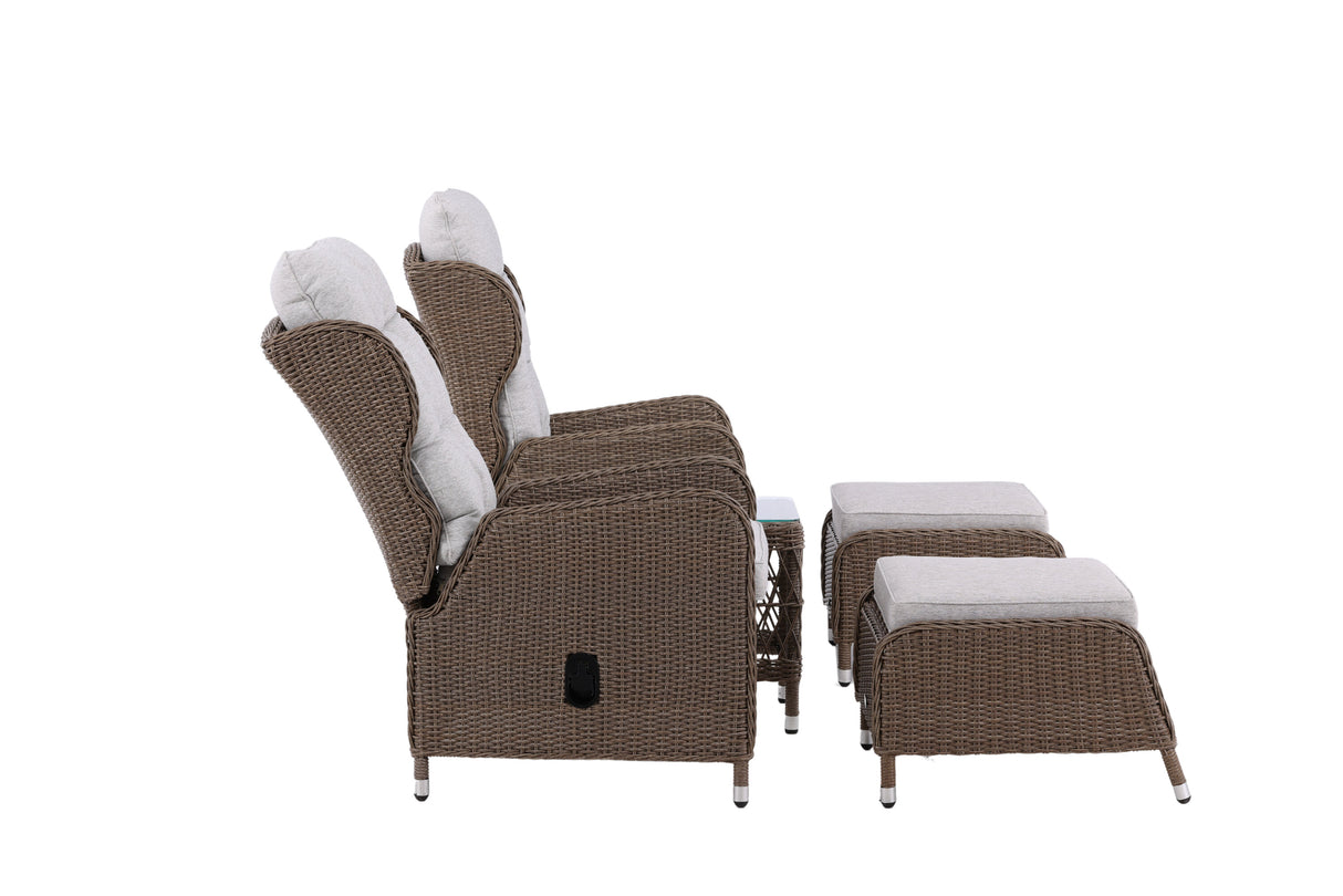 Washington Klappbares Lounge-Set Natur