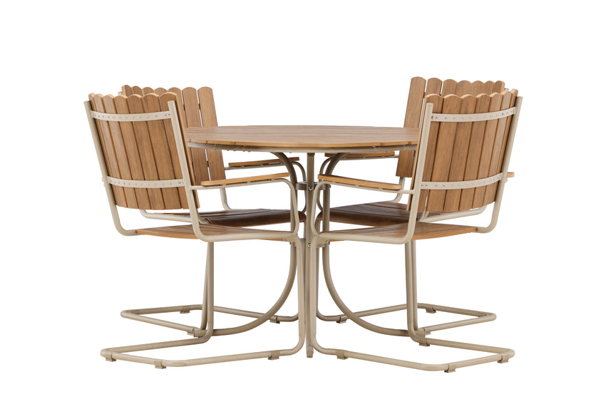 Holmsund Esszimmergarnitur Beige / Polywood - ZEN ZONE Furniture