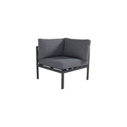 Copacabana Eckteil - Schwarzes Alu / Graues Kissen - ZEN ZONE Furniture
