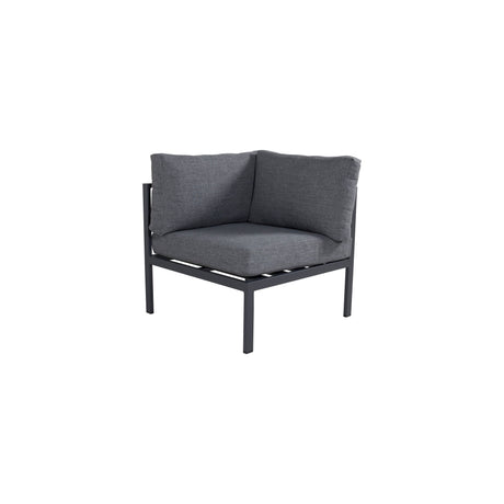 Copacabana Eckteil - Schwarzes Alu / Graues Kissen - ZEN ZONE Furniture