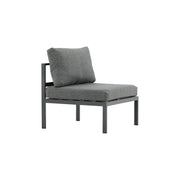 Copacabana Mittelteil - Schwarzes Alu / Graues Kissen - ZEN ZONE Furniture