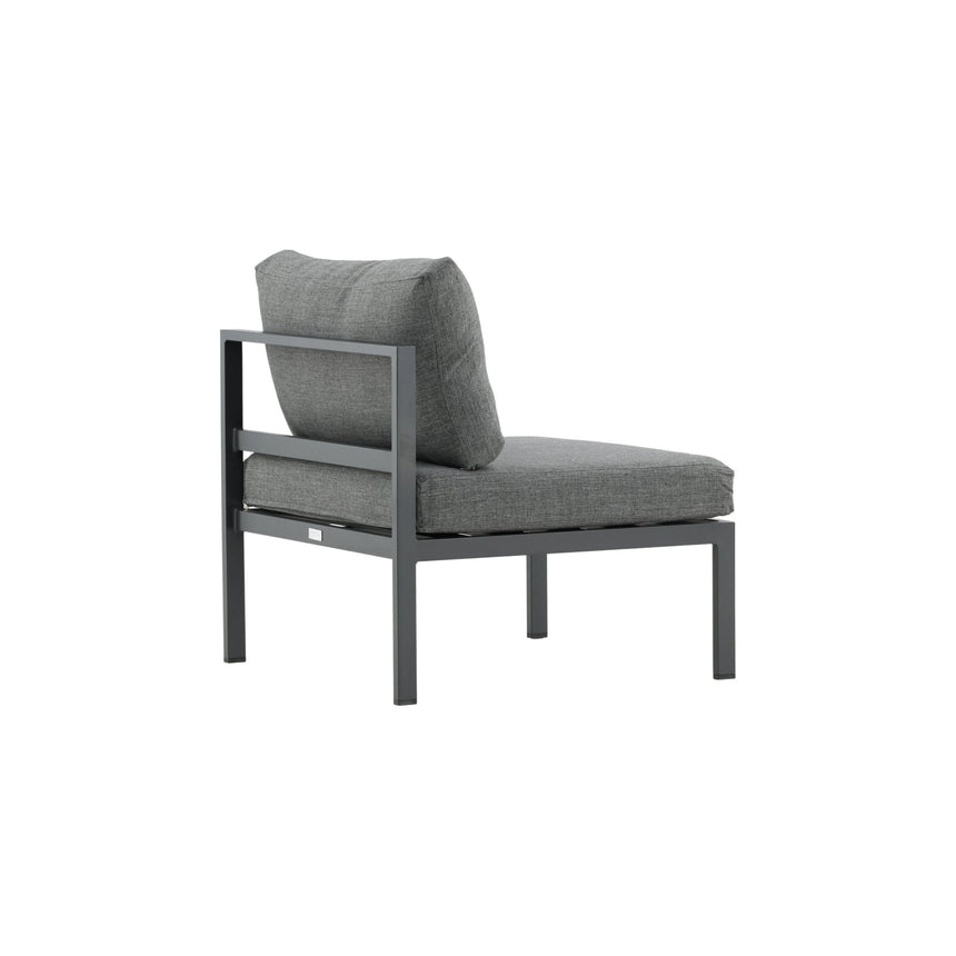 Copacabana Mittelteil - Schwarzes Alu / Graues Kissen - ZEN ZONE Furniture