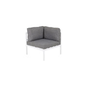 Copacabana Eckteil - Weißes Alu / Graues Kissen - ZEN ZONE Furniture