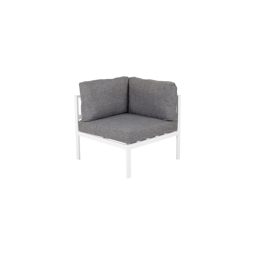 Copacabana Eckteil - Weißes Alu / Graues Kissen - ZEN ZONE Furniture